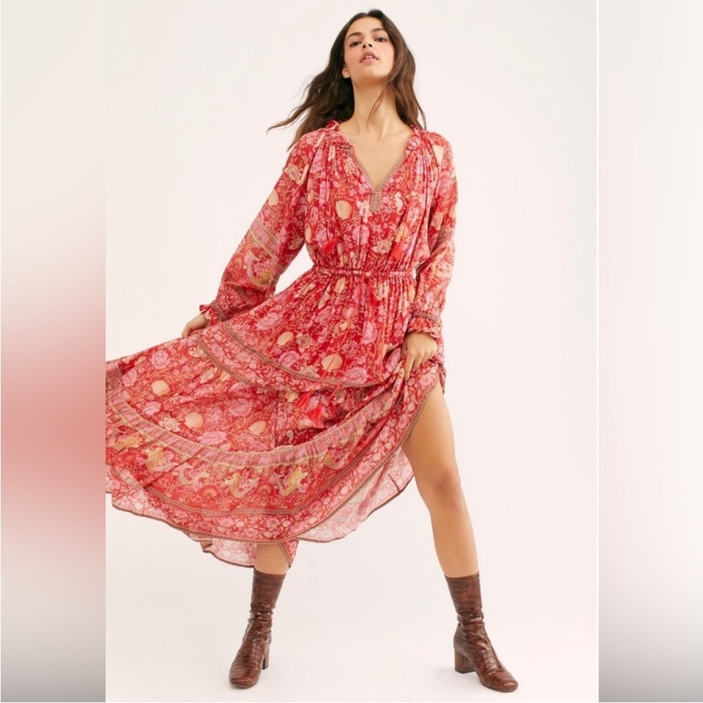 Spell mermaid red Floral Boho Maxi Dress